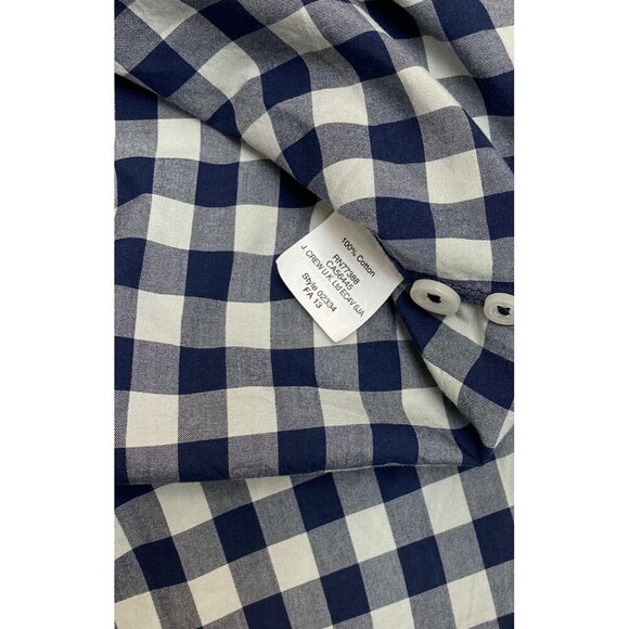 J Crew Men’s Shirt sz M Button Down Blue grey Check Cotton Casual Classic - Picture 4 of 4
